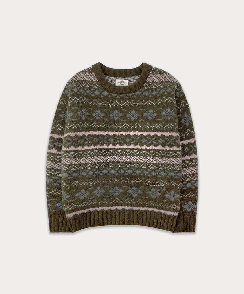 Sseomweeobeoteo Merry Alpaca Nordic Knit - Brown