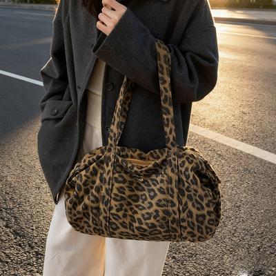 Schultertasche mit Leopardenmuster, große Kapazität, Pendler-Tragetasche