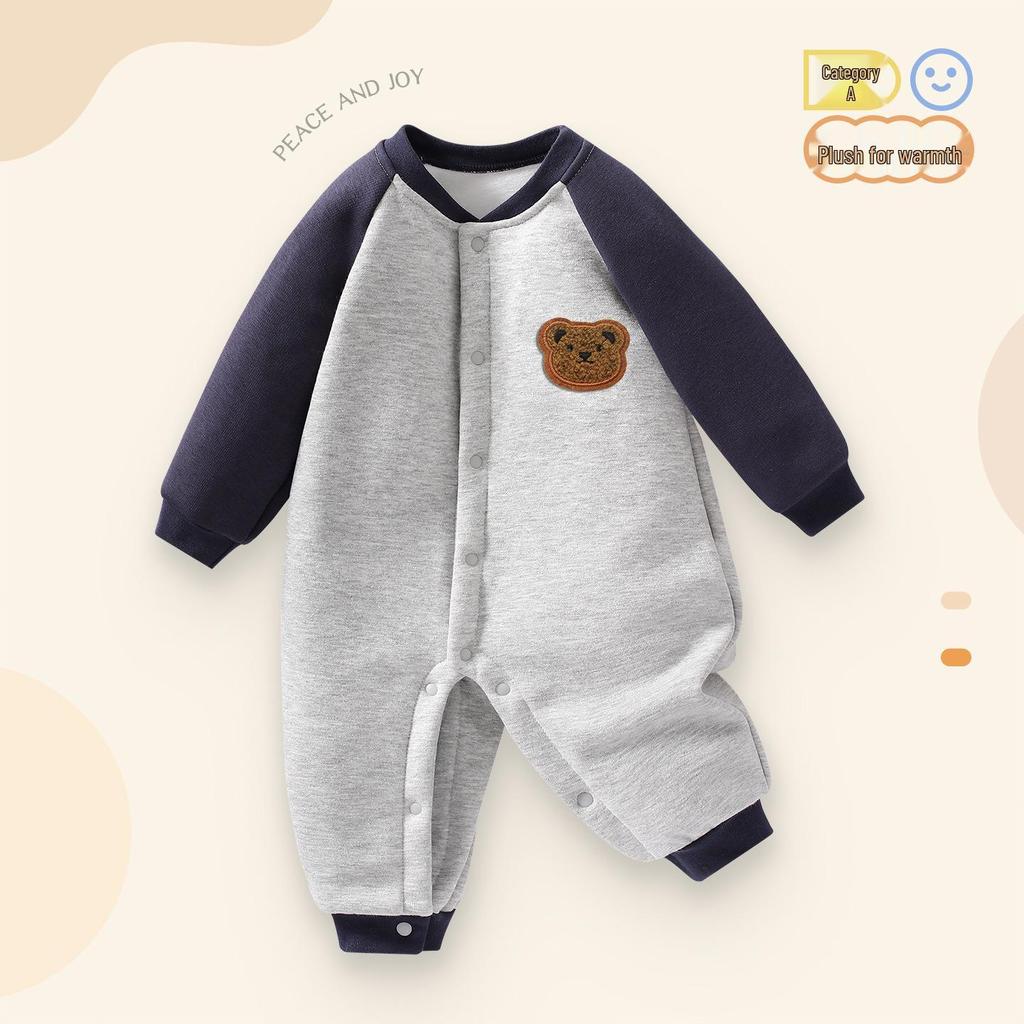 Adorable Baby Raglan Sleeve Bodysuit with Snap-Front and Warm Fleece Diaper Cover (3-24 Months)