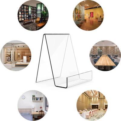 Acrylic Easel Triangular Book Stand Clear 6 Pack Support Multi-functional Transparent Display Holder