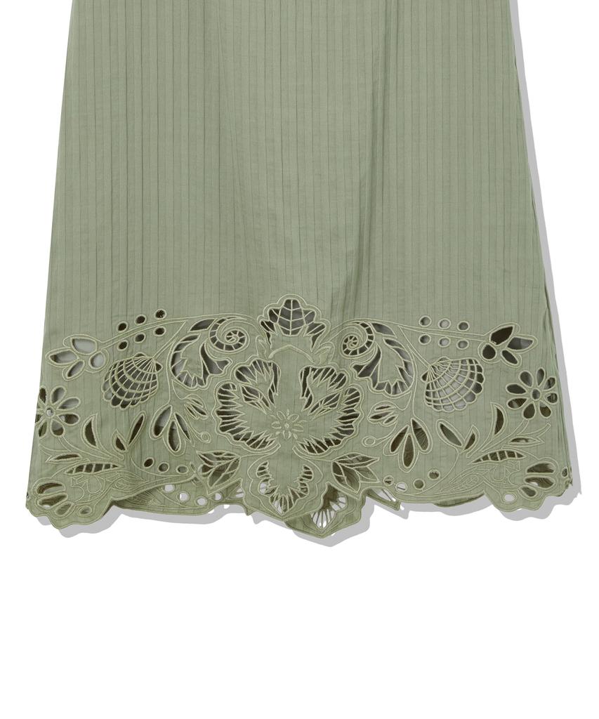 Penfield Laser-Cut Embroidery Halterneck Dress Moss_Fs2Ws71F