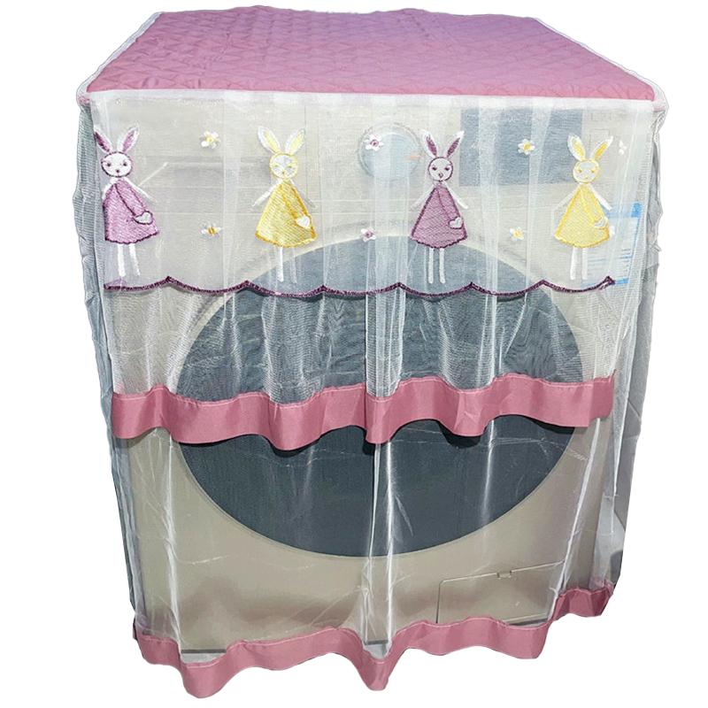 1 шт. Полиэстер Универсальный Пылезащитный Чехол Вышивка Чехол для Стиральной Машины Домашние Принадлежности Стиральная Машина Барабанного Типа Прозрачный