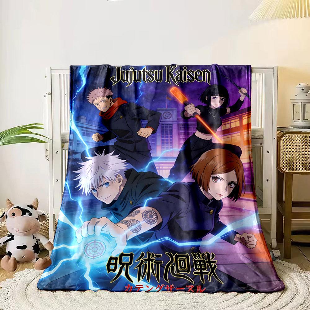 

Four characters in action poses with glowing energy and lightning motifs. for all seasons blanket lunch break throw gift 80cm x 120cm