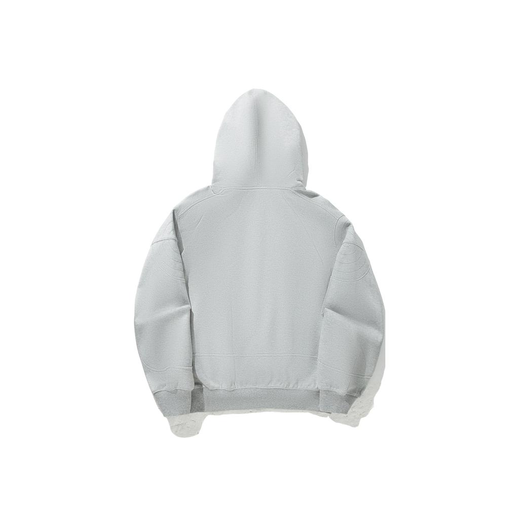 Li Ning Trendy Sports Series Hooded Zipper Loose Solid Color Printed Sweatshirt Women Sweatshirt AWDVE52-2