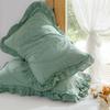 45x75cm Solid Color Cotton Pillowcase Adult Home Double-layer Lotus Leaf Lace Pillow Core Cover Enlarge Widen Fix The Non Displaced Pillow Covers