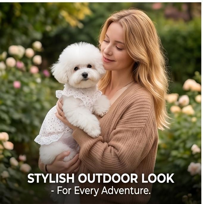 Lightweight Printed Pet Dress, Breathable Summer Skirt for Small Dogs & Cats, Cute Floral Style, Multi Sizes for Daily Wear & Photos