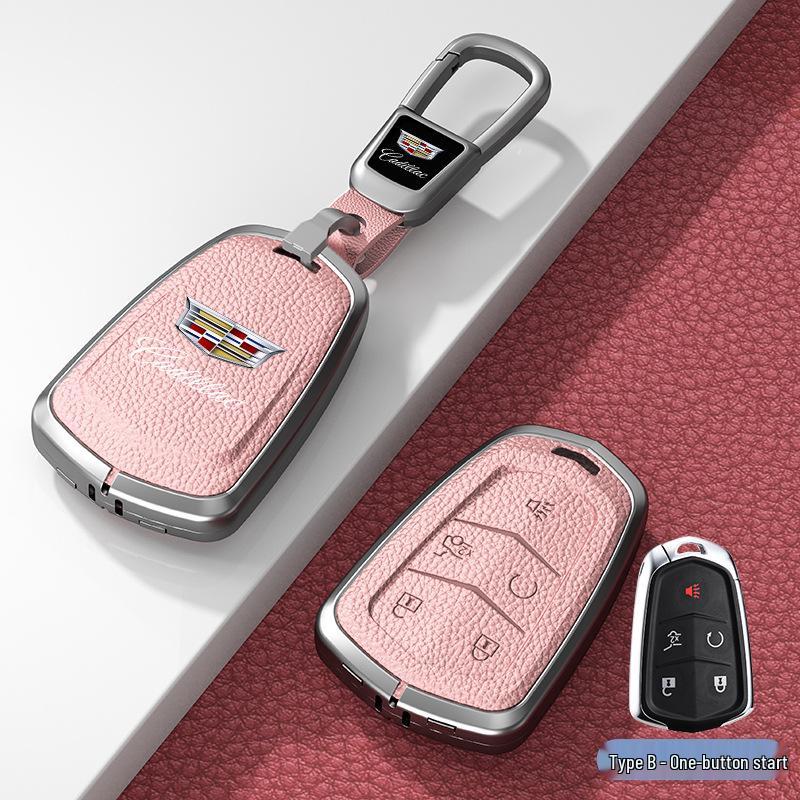 Lädernyckelskydd för Cadillac XT5/CT6/XT4/XTS och ATSL – Unisexdesign med spänne