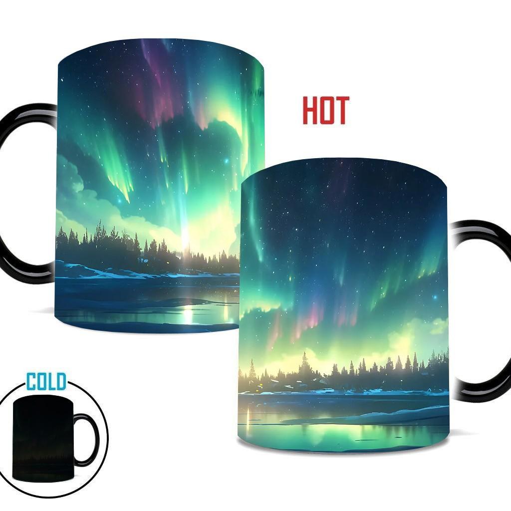 Northern Lights Valentine'S Day Ceramic Coffee Mark Cup Color Changing Cup Water Aurora Borealis