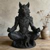 Gothic Werewolf Cub Meditation Statue High Quality 3D Print Eerie Art Ornament for Office Desktop Shelf Decor Gift