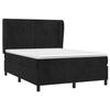 Bett mit Matratze - Exklusives Haus - Schwarz - 140x200 cm - Verstellbares Kopfteil - Samt