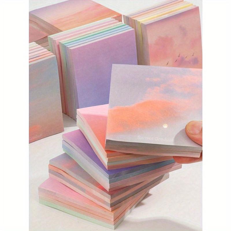 50 Gradient Sticky Notes, Minimalist Cloud Design, Sticky, Suitable For Messages, Memo Notes, Note Pads, Cute And High-Quality Student Style