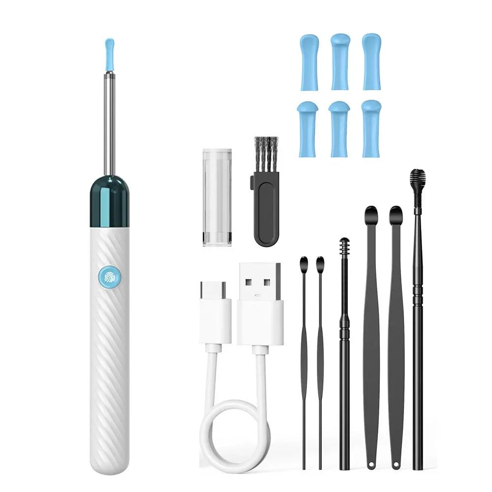 1Set Ear Cleaner with Camera HD Wireless Earwax Remover LED Lights Waterproof Otoscope Ear Wax Removal Kit for Ios Android