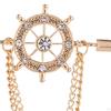 Tassel Chain Brooch ,Jewelry Accessories Hanging Alloy Badge Decor Rudder for Men