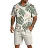 Men's Casual Lightweight Breathable Short-Sleeve Shirt And Shorts Set