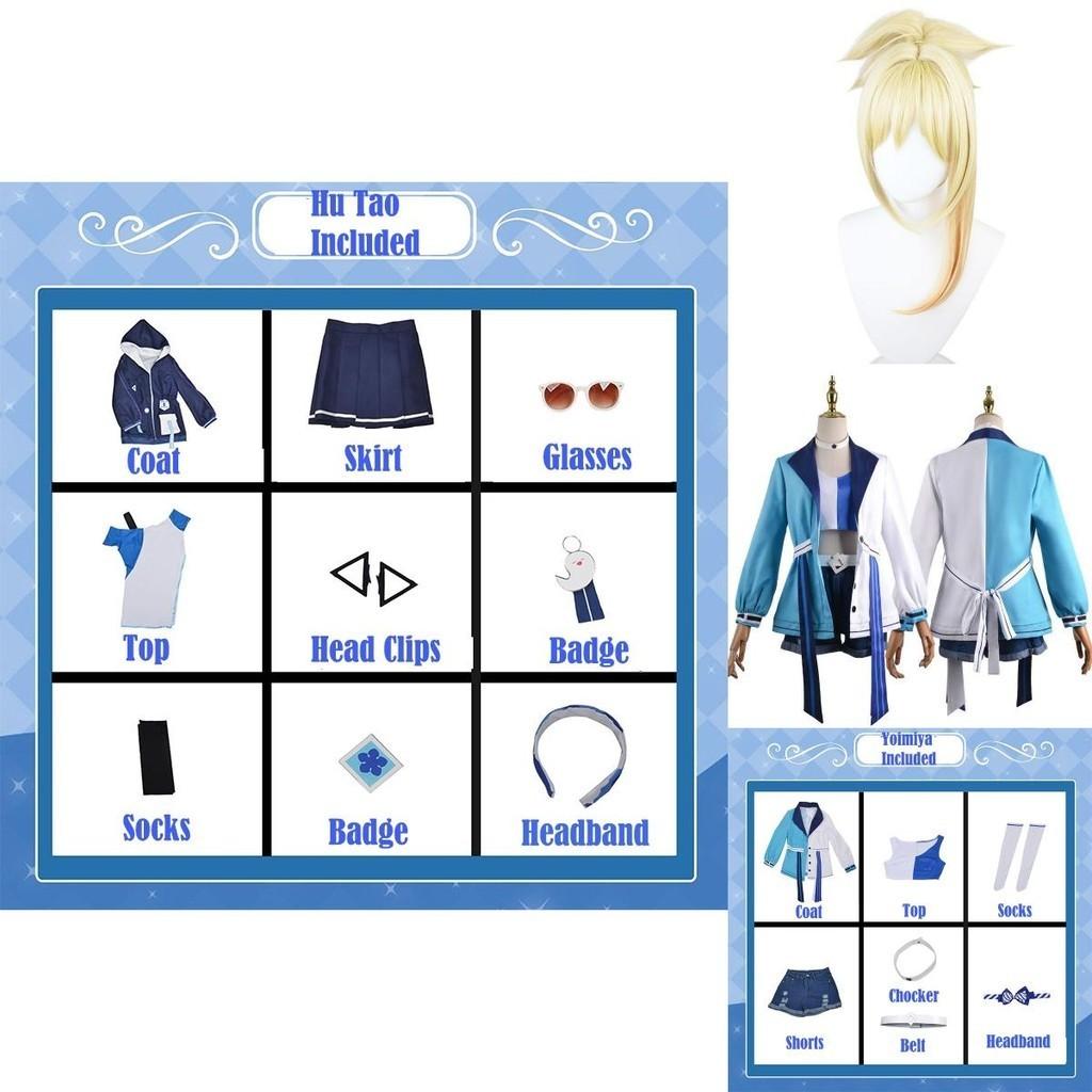 Genshin Impact Hutao Yoimiya Cosplay Costume Wig For Halloween