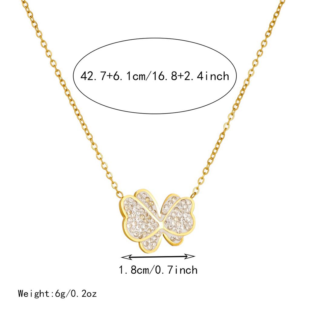 316L Stainless Steel Butterfly Charm Necklace For Women Fashion New Neck Chain Engagement Jewelry Party Wedding Gift Bijoux