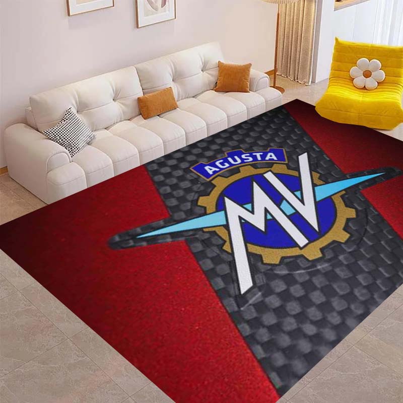 Tappetino d'ingresso logo moto MV AGUSTA, lavabile, antiscivolo, adatto per aree divano e poltrona del soggiorno, e tappetino di benvenuto per la cucina.