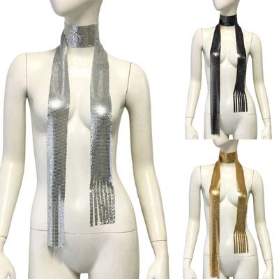 Blingbling Scarf for Women Full Sequins Long Chain for Nightclub Proms Choker Blingbling Nightclub Cool Jewelry