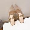 Ladies Shoes Thin Heels Pointed Toe Women's Half Sandals Sexy Rhinestones Wholesale Comfortable and Elegant on Offer Designer