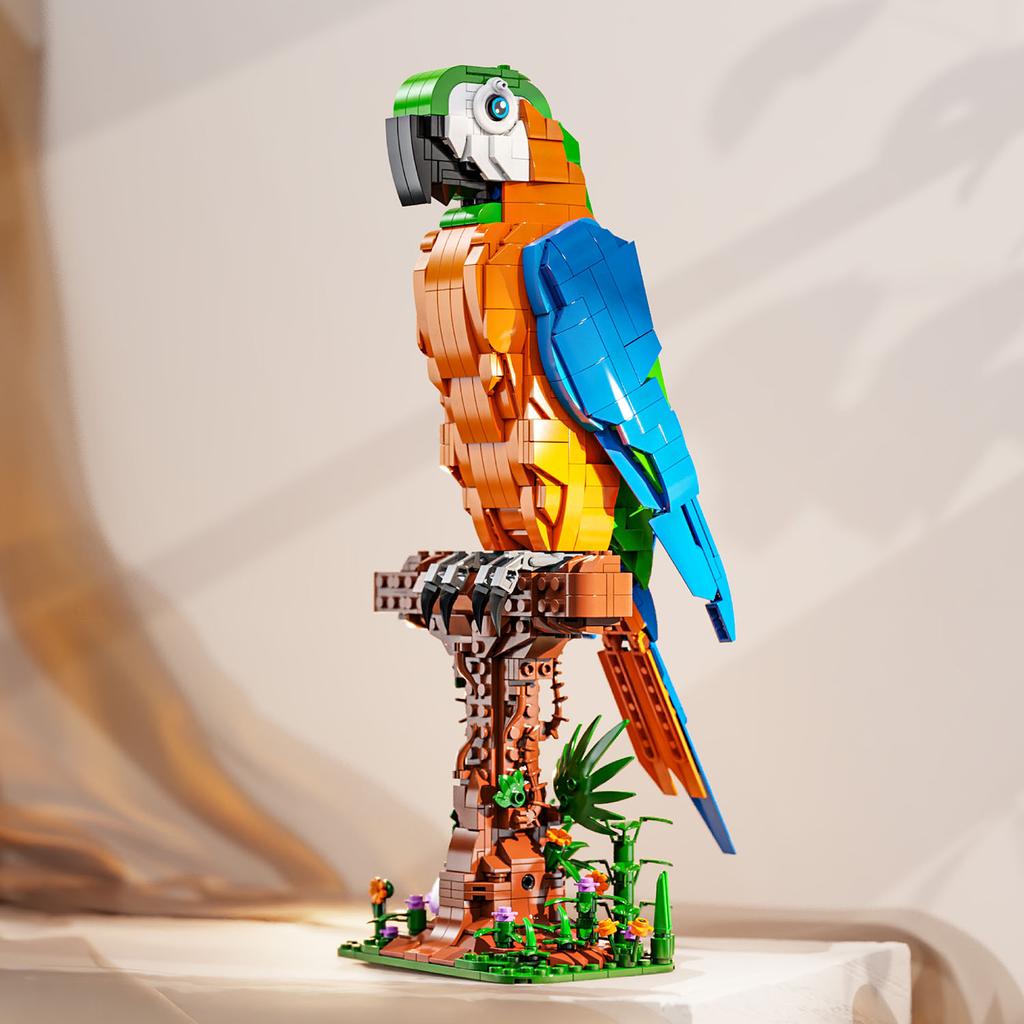 Non-Toxic 1138Pcs Parrot Building Blocks Toys Model Parrot Assemble Puzzle Bricks Toy Sets For Kid Desktop Ornament Gifts