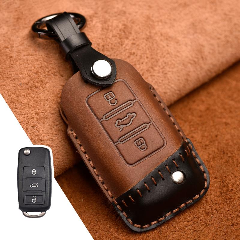 Leather Car Key Cover Case for VW Volkswagen Tiguan MK1 MK2 Magotan Passat B8 Polo Golf 4 5 6 7 Mk7 Jetta POLO Eos Scirocco