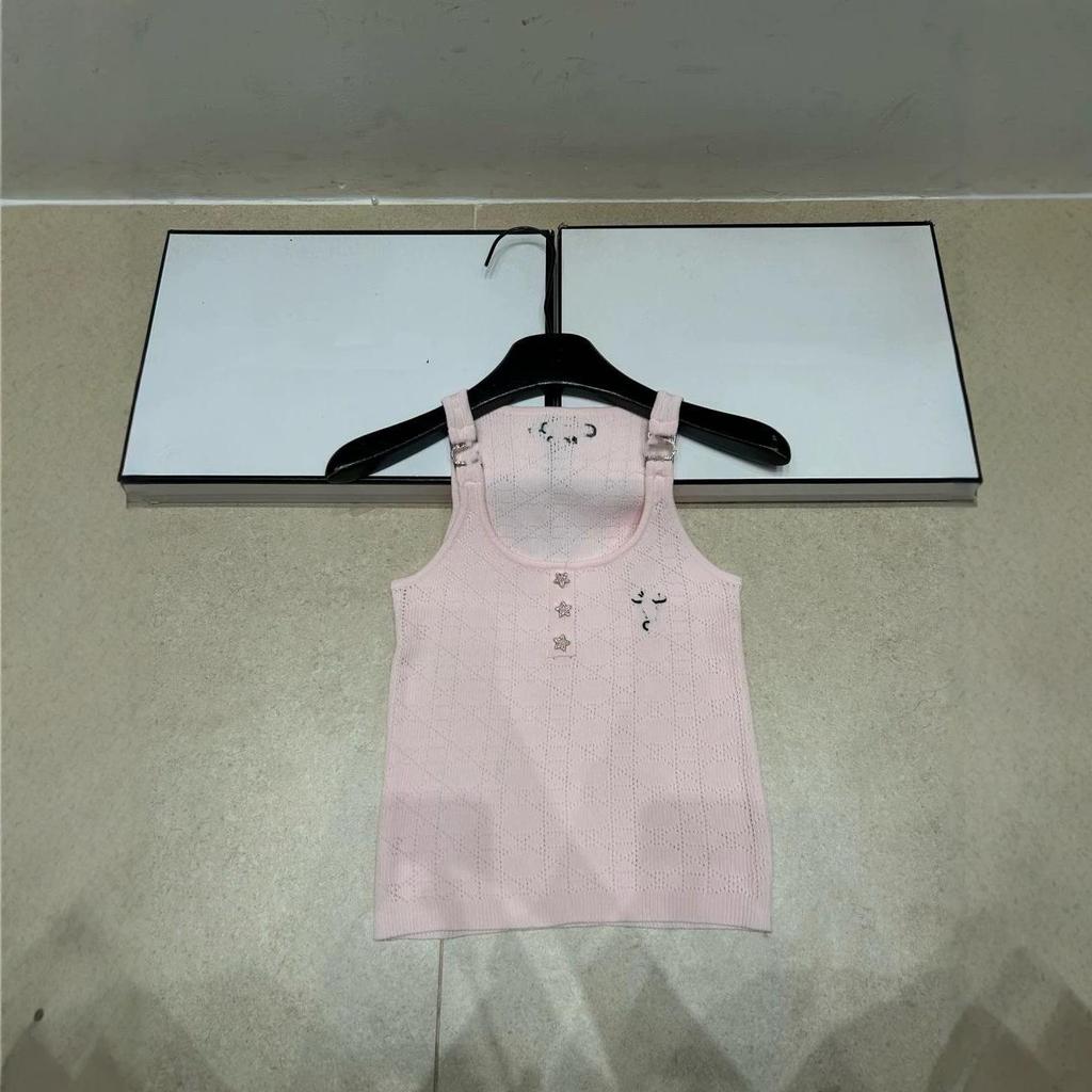 High-Quality Diamond Quilted Bee Embroidery Knit Camisole Vest