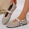 Fashion 2025 Early Spring New Retro Buckle French Single Shoes Versatile Liuding Ballet Niche Design Flat Flat Hole Shoes