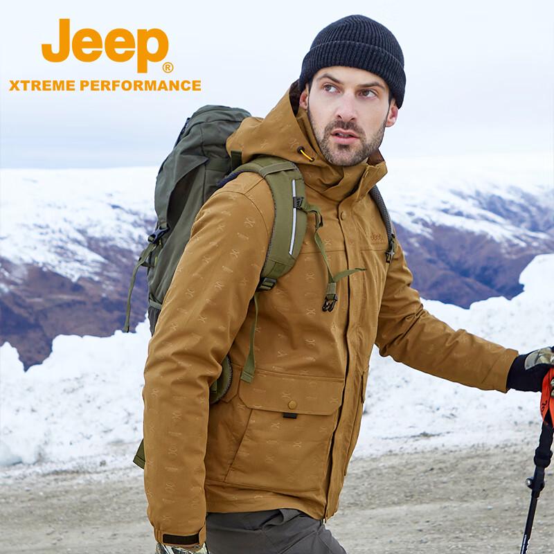 Мужская ветровка 2-в-1 JEEP с флисовой подкладкой XL верблюд
