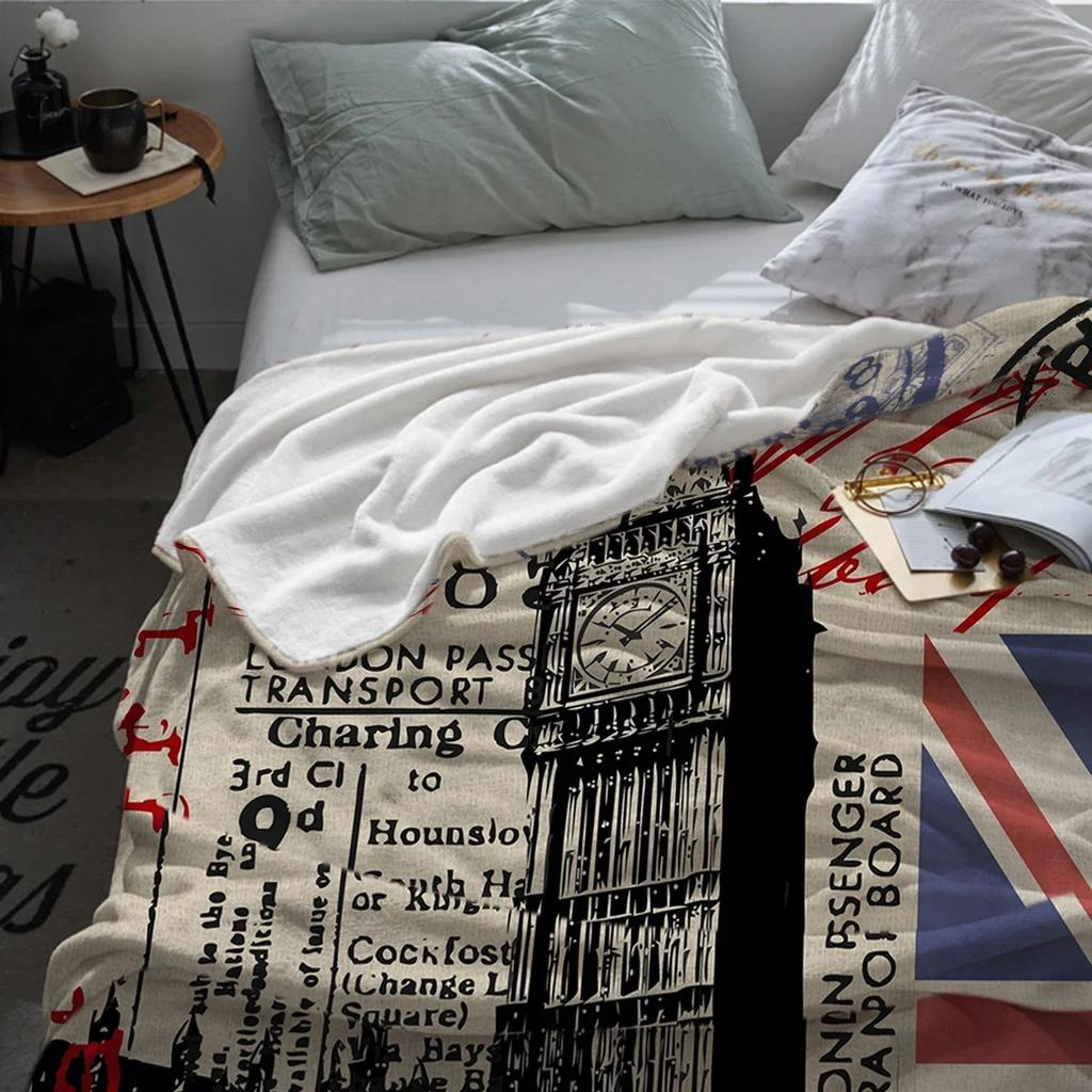 Londra Gran Bretagna Big Ben Bandiera Coperta Plaid Calda Coperta in Microfibra Coperta di Flanella Decorazione Camera da Letto Coperte per Letto Divano Regalo