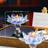Porte-bougie Lotus en Cristal Qianwei, Ornement d'Autel Bouddhiste, Fleur de Lotus Artificielle, Rotation à 360°, Porte-bougie Coupe-vent, Hautement Translucide