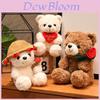 Plüsch-Teddybär-Geschenk zum Valentinstag mit Rosenblumen-Design für Kinder und Erwachsene
