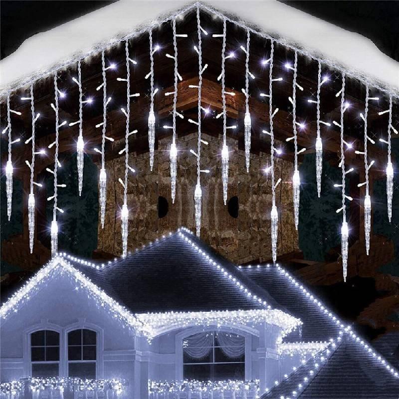 Decorative Outdoor Waterproof Christmas Led Icicle String Lights Warm White