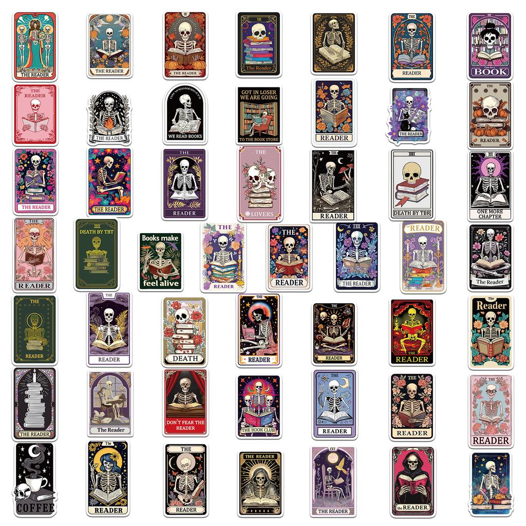 50PCS The Reader Dusty Tarot Card Stickers Exquisite Handbooks Phone Case Laptop Luggage Waterproof Stickers