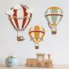 3Pcs Wooden Hot Air Balloon Wall Art Hand-Painted Rustic Hanging Decor for Bedroom Classroom Christmas Cute Nursery Ornament Boho Home Accent