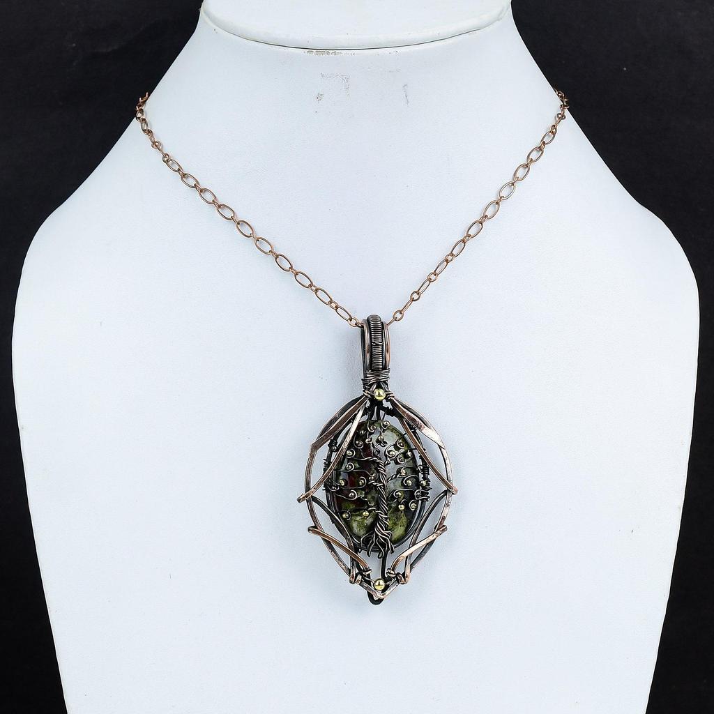 Tree Of Life Dragon Bloodstone Pendant Copper Wire Wrapped Pendant Handmade Jewelry Gemstone Pendant Wonderful Copper Jewelry Gifts For Her