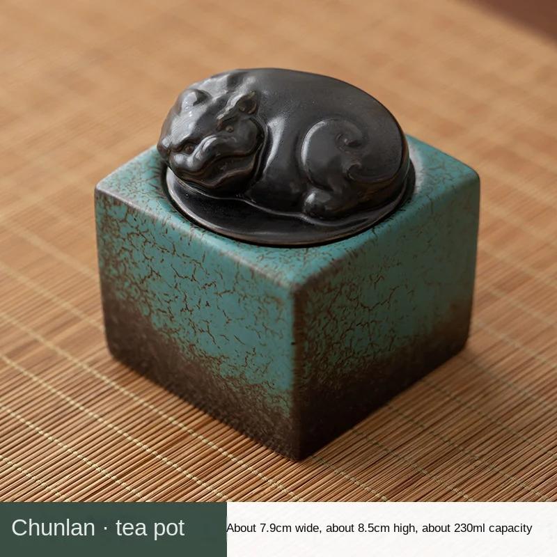 

Tea Pot Retro Domestic Ceramic Sealed Small Jar Mini Tea Warehouse Tea Box Tea Storage Tea Jar Tea Container Tea Organizer