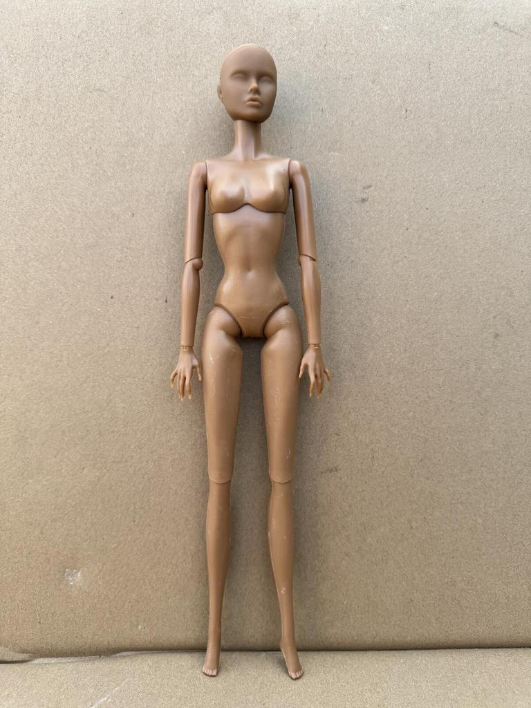 30cm 1/6 Scale Solid Doll Figure with Movable Joints Blank Bald Head for DIY Makeup Practice Collectible Toy Playing Parts