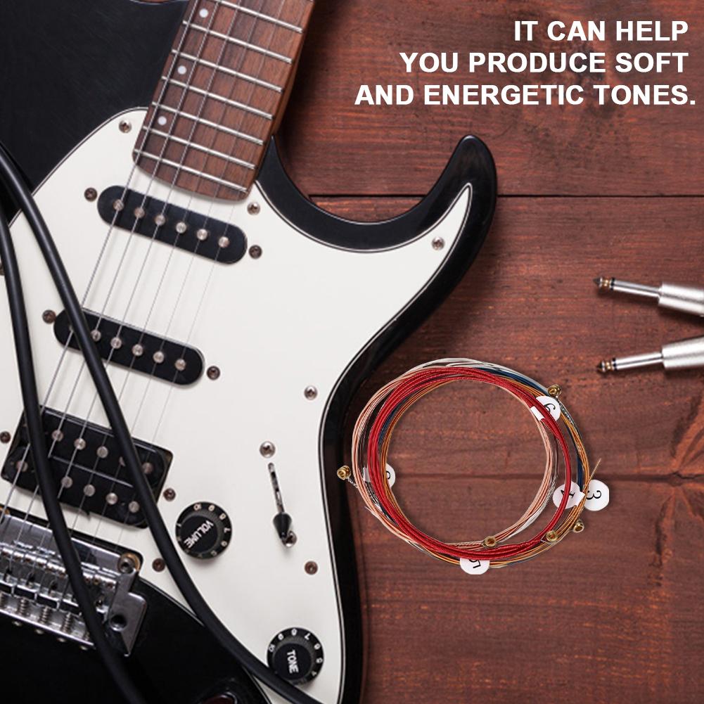 6Pcs/Set Acoustic Guitar Strings Folk Guitar Strings Acoustic Guitar Copper Core Strings Kit Musical Instrument Accessories