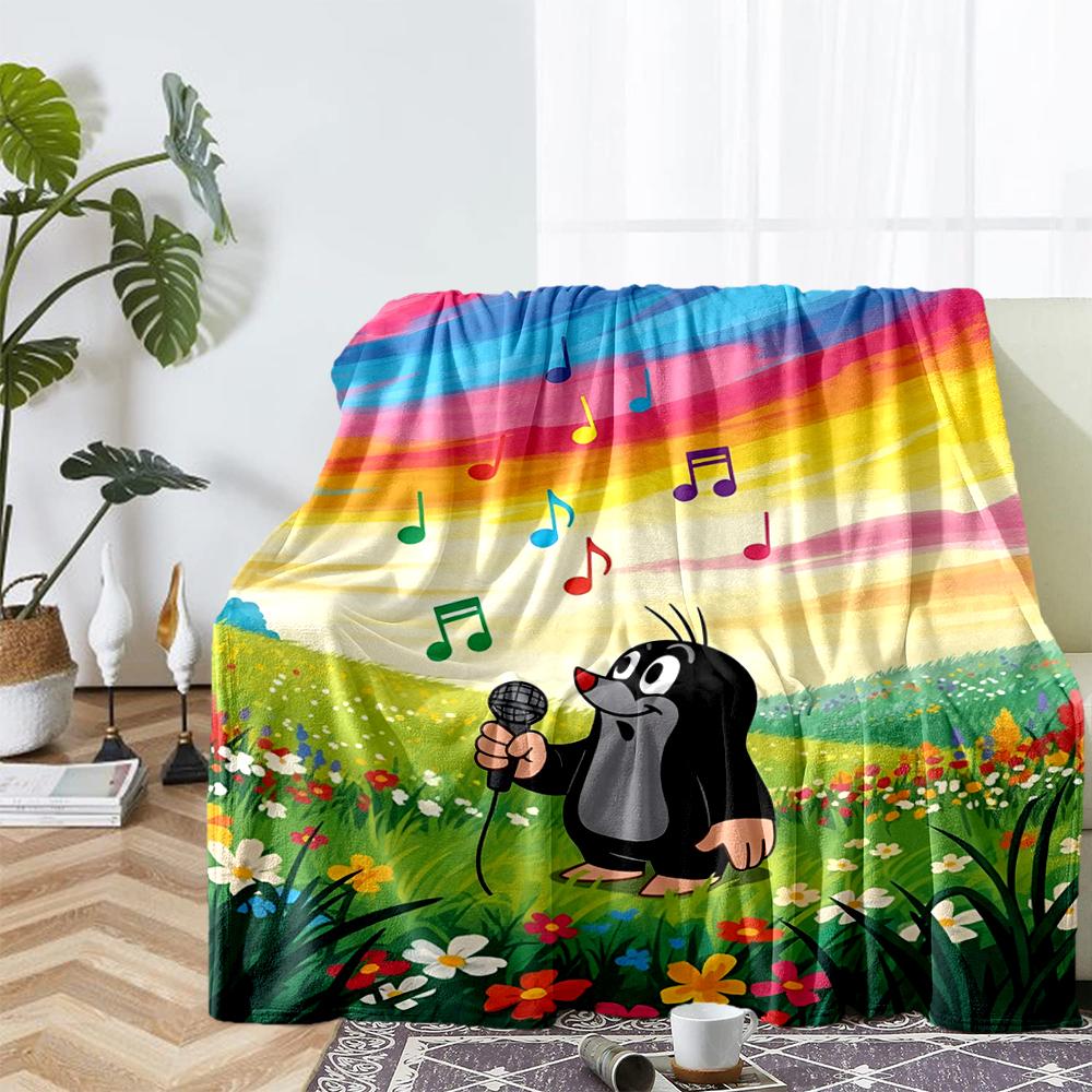 Krtek Theme Printed Blanket - Perfect for Couch, Bed, Travel & Outdoor Use | Machine Washable, Cozy & Durable.