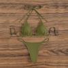 Euro-American Lace-Up Halter Triangle Bikini Set - Sexy Beach Swimsuit