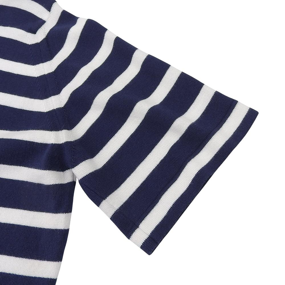 JOHN SMEDLEY Excellent condition Sea Island cotton stripe knit top, men's, navy and white, size M tops M Navy / WhiteUsed