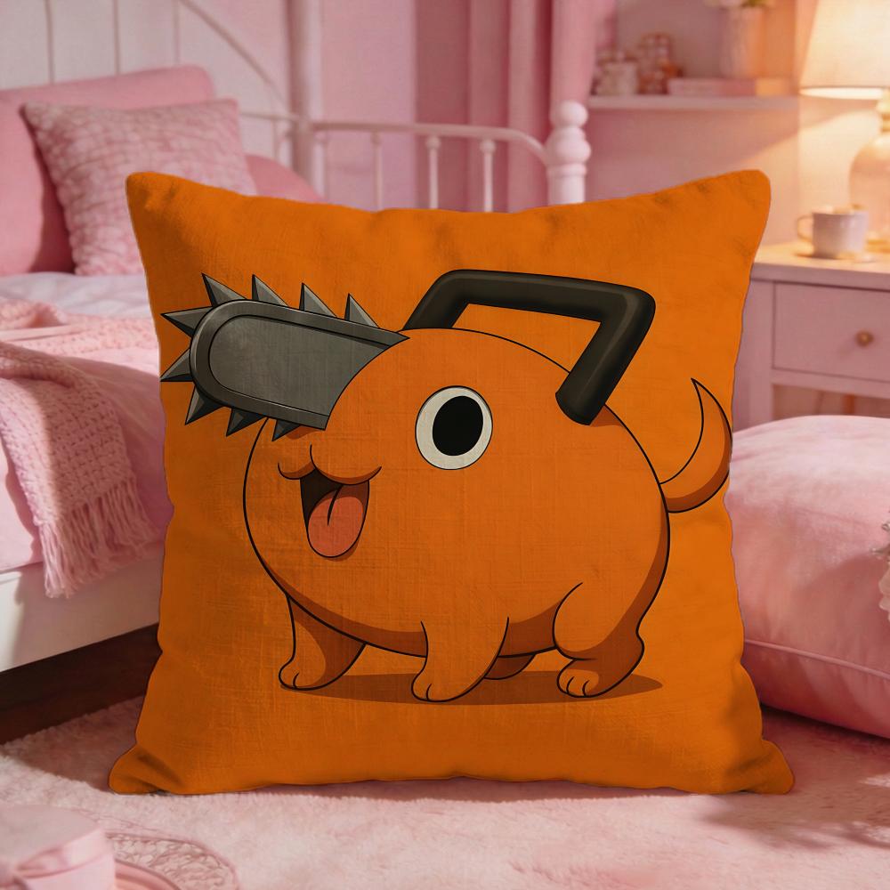 cChainsaw Manss anime Cushion Cover Premium Comfort Reversible Pillow Cove Two in One Design for Any Room  Car Interior