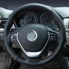 For BMW F20 F21 F22 F23 F30 F31 F34 F32 F33 F36 Hand-Stitched Black  Leather Car Steering Wheel Cover