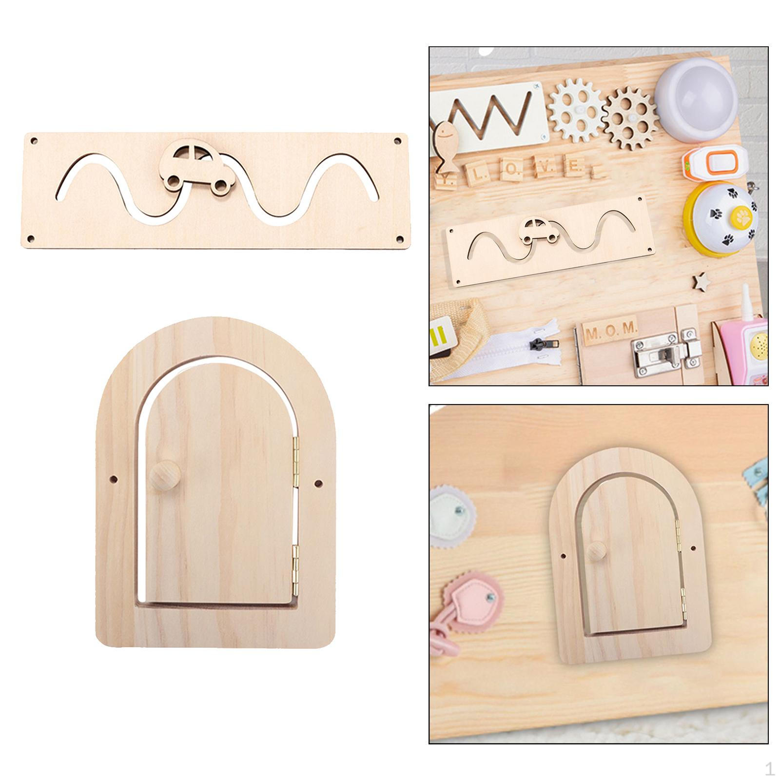 

2Pcs Wooden Montessori Busy Board Activity DIY for Kids Toddler Preschool Airplane Travel Toy , Car