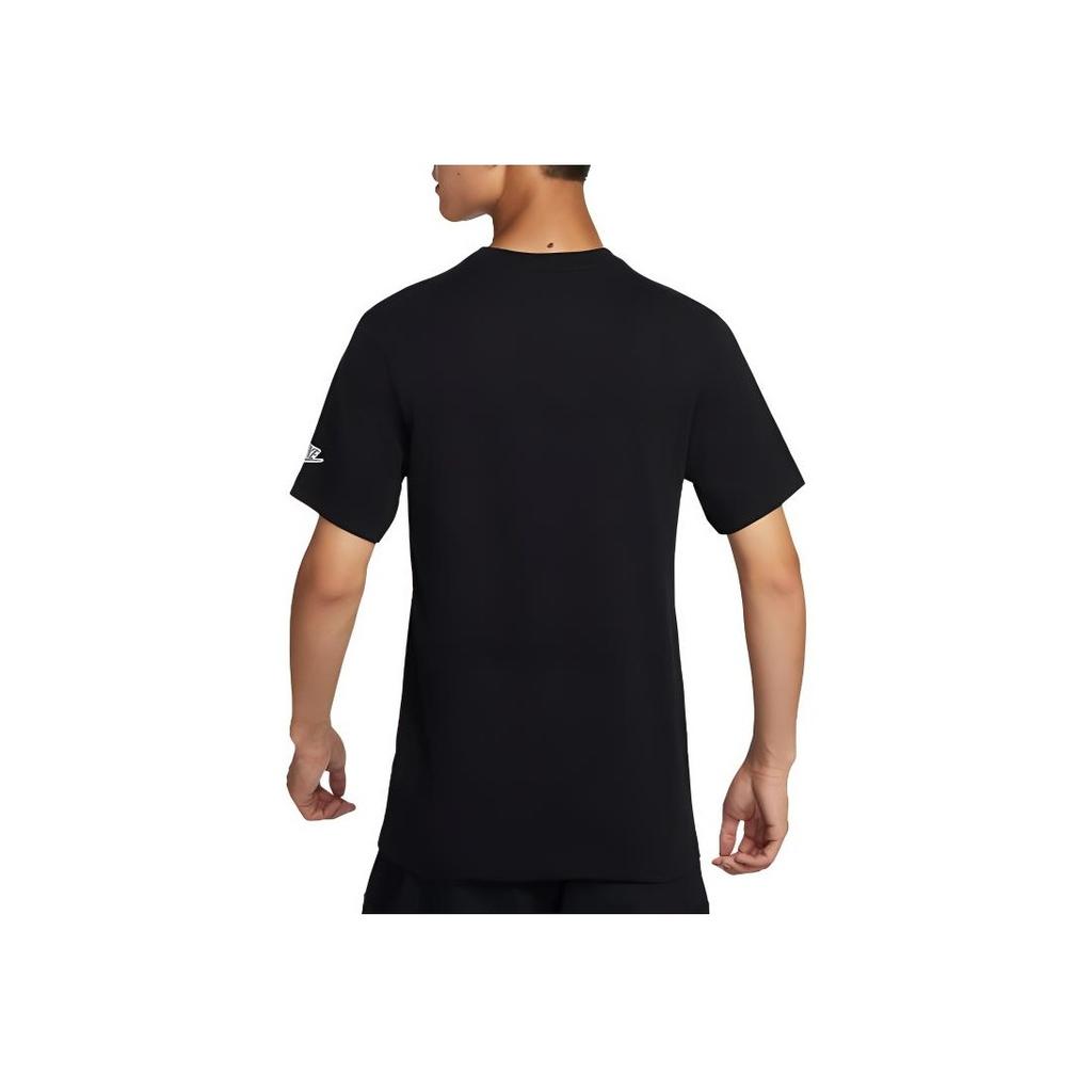 Nike Club Round Neck Printed Short Sleeve T-Shirt Men Tops Black FZ5420-010