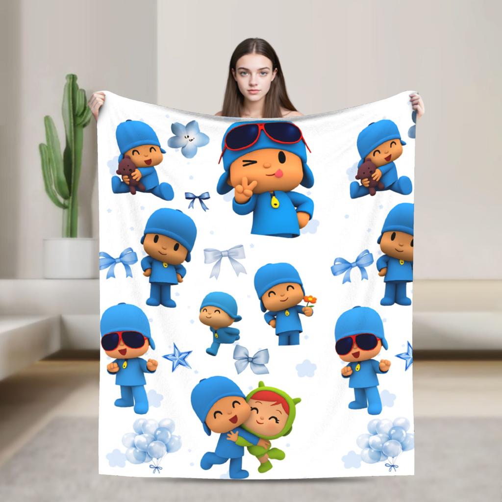 Coperta Super Morbida da Viaggio P-POCOYO Elly Coperta Plaid Copriletto in Flanella per Soggiorno Copridivano Originale