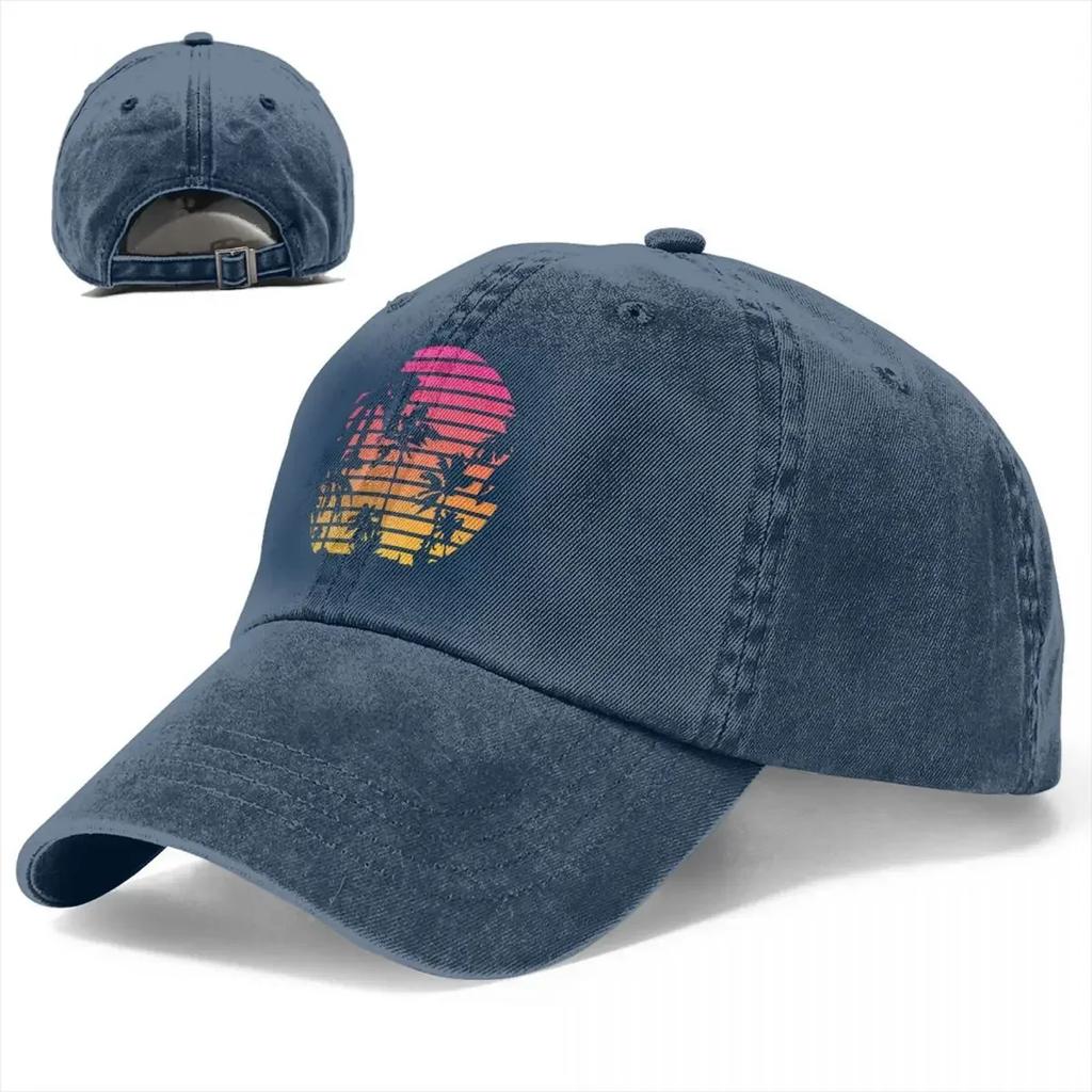 Tropical Sunset Unisex Style Baseball Caps 80s Punk Retro Vintage Novelty Streetwear Distressed Washed Hat Vintage Golf Headwear