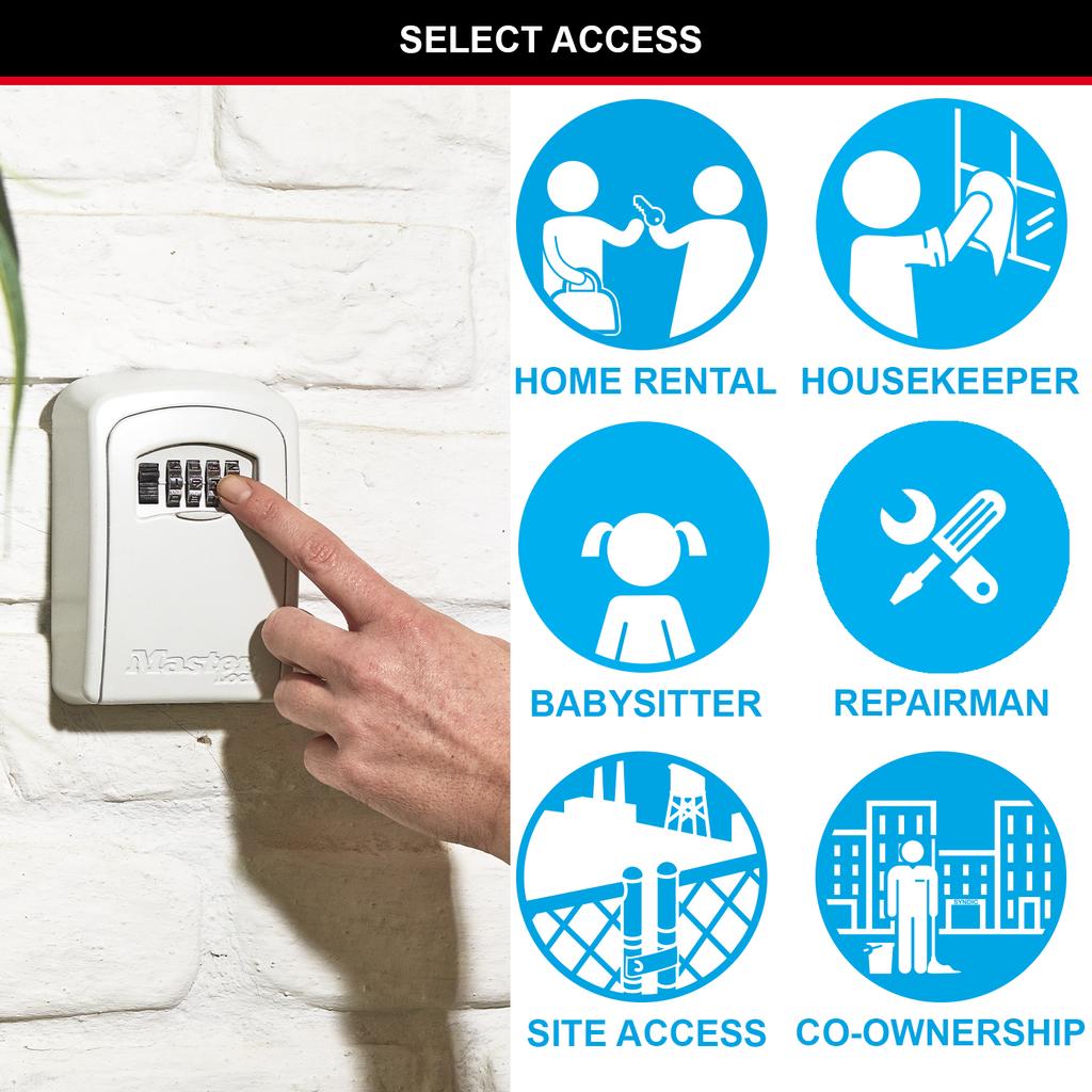Master Lock Key Safe Wall Mounted, Medium, Outdoor, Cream