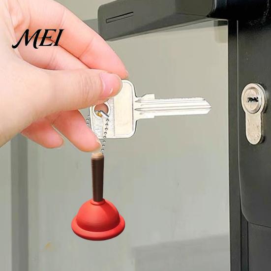 Hanging Plunger Clicker Mini Toilet Keychain, 3D Printed Finger Fidget Keychain Toy, Backpacks Handbag Purse Charm, Gag Gift