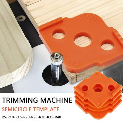 4Pcs R5 To R40 Woodworking Router Corner Radius Templates Jig Curved Corners Milling Circular Radian R-Angle Locator Tool